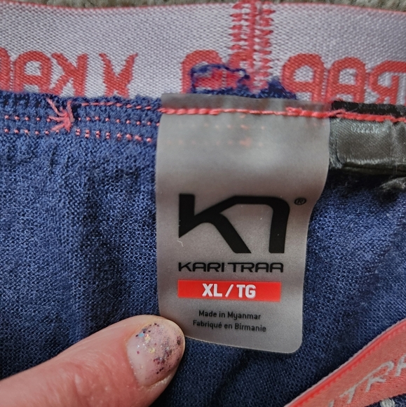 Wool Blend Baselayer Long underwear Kari Traa Navy Pants Leggings Size XL - Picture 11 of 11